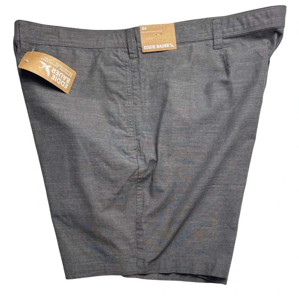 Eddie Bauer Mr Camano Short 2.0 Solid Mens 44 Gray Classic Fit Cotton Shorts NEW